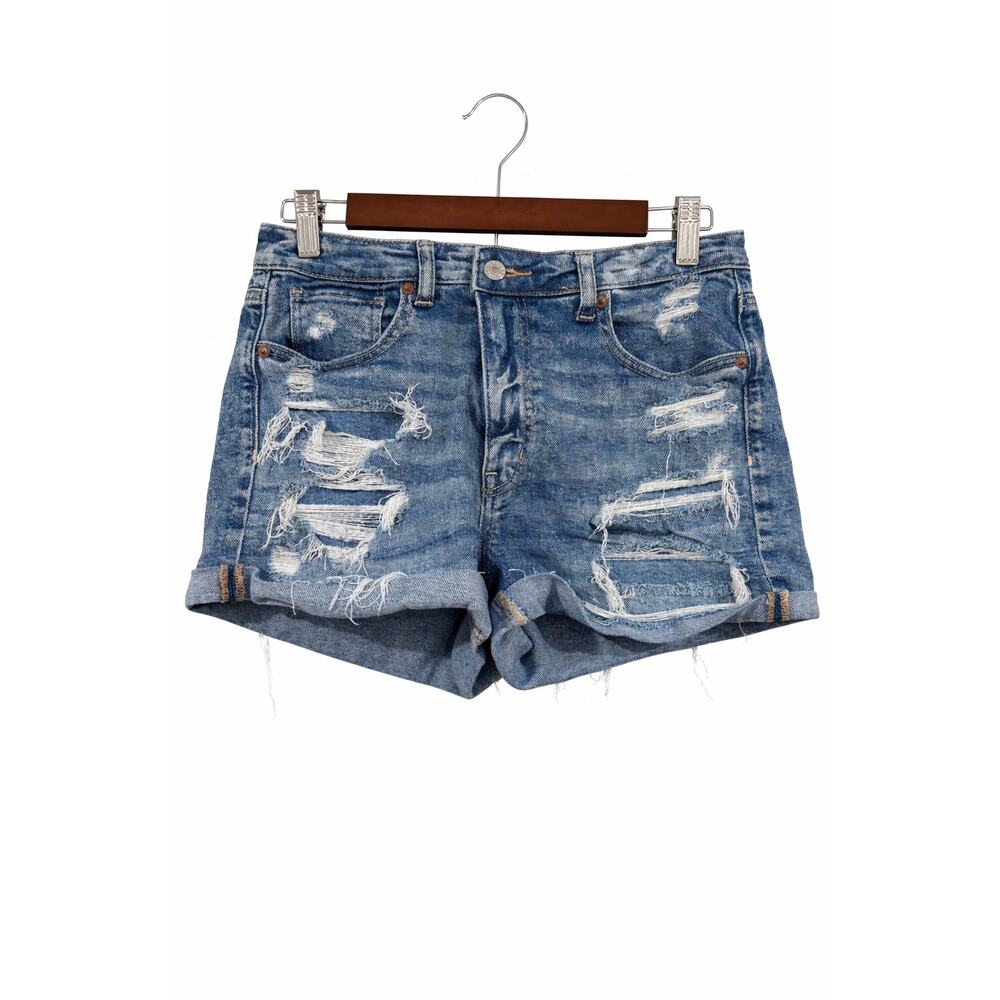 American Eagle Womens 6 Distressed Cutoff Denim Shorts Light Wash Y2K Festival